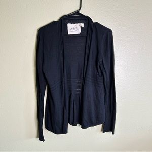 Anthropologie Angel of the North Midnight Black Open Cardigan